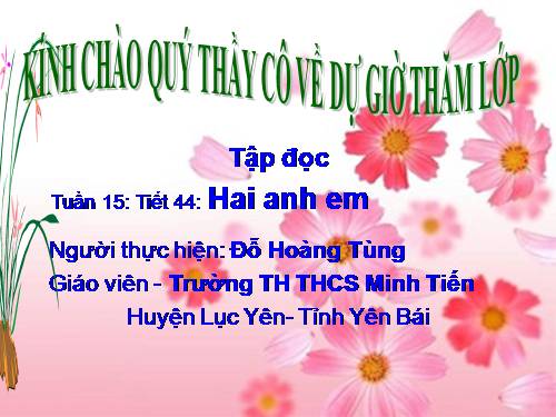 Tuần 15. Hai anh em