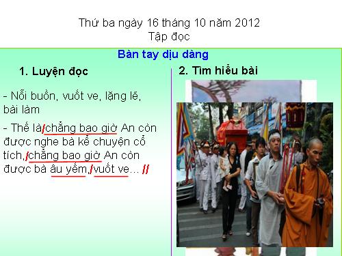 Tuần 8. Bàn tay dịu dàng
