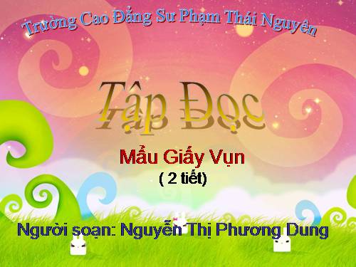 Tuần 6. Mẩu giấy vụn