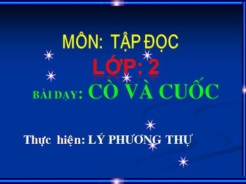 Tuần 22. Cò và Cuốc