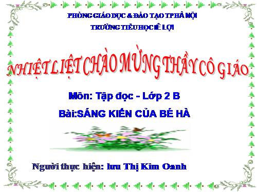 Tuần 10. Sáng kiến của bé Hà