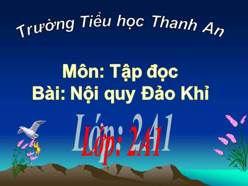 Tuần 23. Nội quy Đảo khỉ