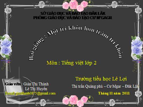 Tuần 22. Một trí khôn hơn trăm trí khôn