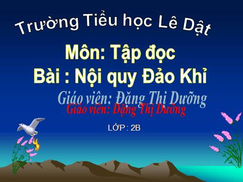 Tuần 23. Nội quy Đảo khỉ
