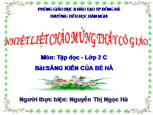 Tuần 10. Sáng kiến của bé Hà