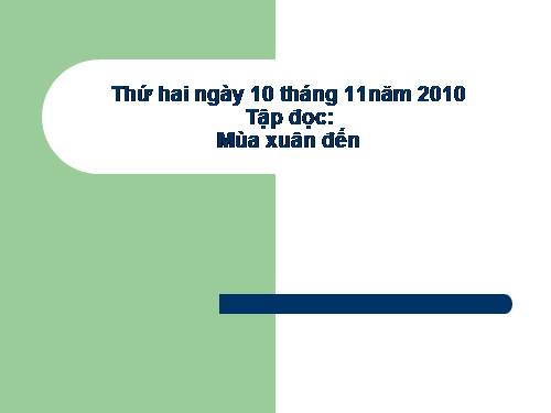 Tuần 20. Mùa xuân đến