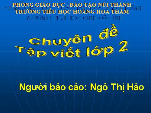 Chuyên đề Tập viết 2