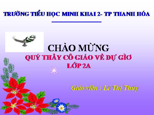 Tuần 7. Thời khoá biểu