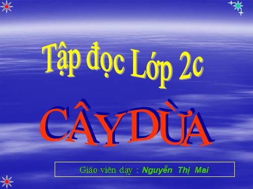 Tuần 28. Cây dừa