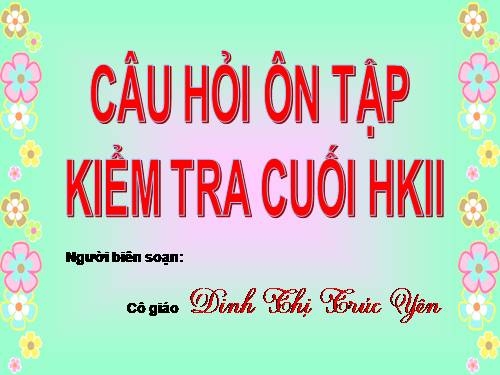 ĐỀ CƯƠNG ÔN TẬP CUỐI HKII - LỚP 2