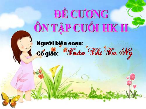 ĐỀ CƯƠNG ÔN TẬP KIỂM TRA CUỐI HKII - LỚP 2