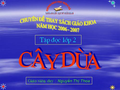 Tuần 28. Cây dừa