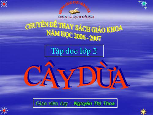 Tuần 28. Cây dừa