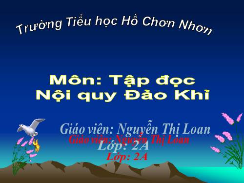 Tuần 23. Nội quy Đảo khỉ