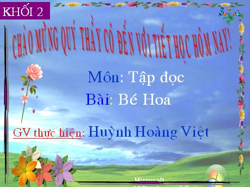 Tuần 15. Bé Hoa