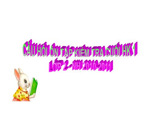Tuần 18. Ôn tập cuối học kì I