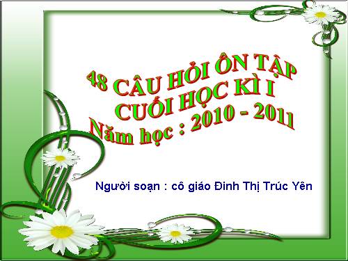 Tuần 18. Ôn tập cuối học kì I