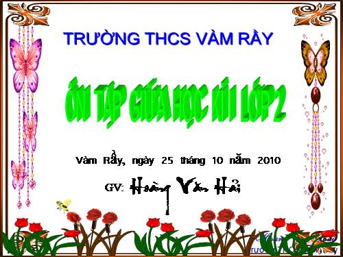 Tuần 9. Ôn tập Giữa Học kì I