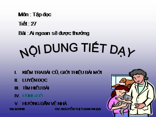Tuần 30. Ai ngoan sẽ được thưởng