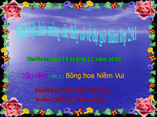 Tuần 13. Bông hoa Niềm Vui