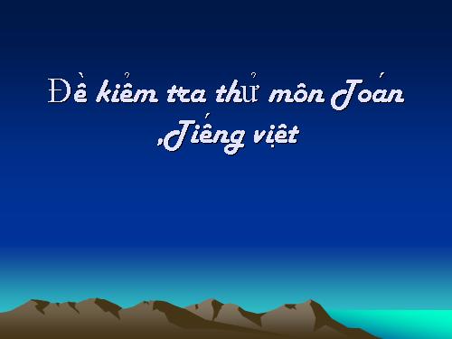 Kiểm tra thử giữa học kỳ 1 lớp 2