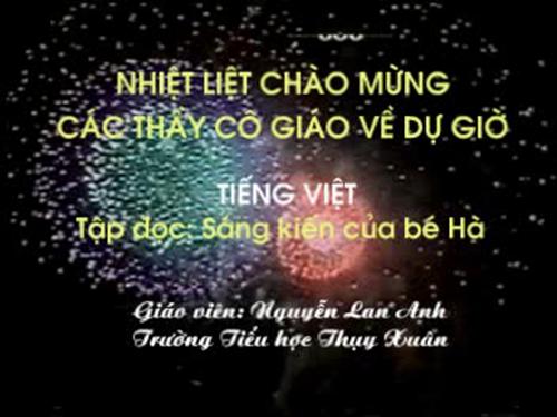 Tuần 10. Sáng kiến của bé Hà