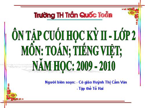 Tuần 35. Ôn tập cuối Học kì II
