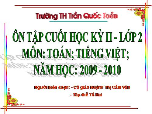 Tuần 35. Ôn tập cuối Học kì II