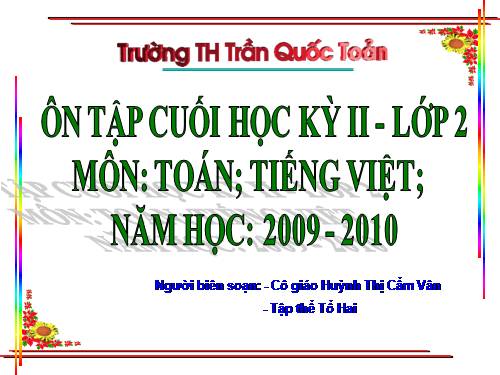ÔN TẬP TOÁN&TIẾNG VIỆT KHỐI LỚP II