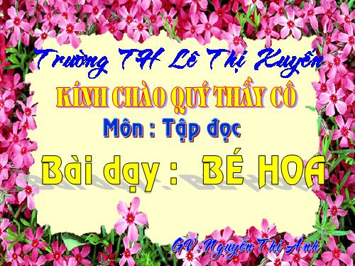Tuần 15. Bé Hoa