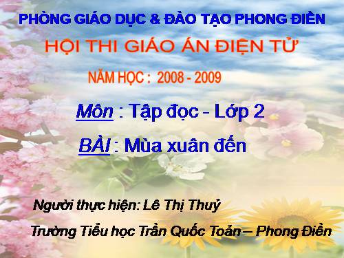 Tuần 20. Mùa xuân đến