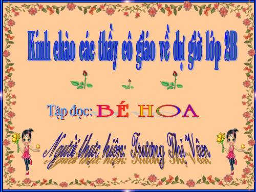 Tuần 15. Bé Hoa