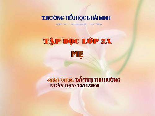 Tuần 12. Mẹ