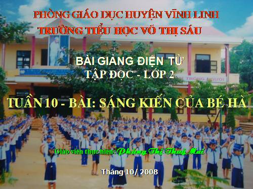 Tuần 10. Sáng kiến của bé Hà
