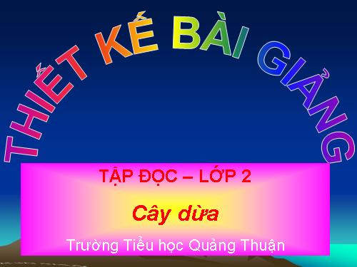 Tuần 28. Cây dừa
