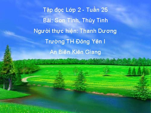 Tuần 25. Sơn Tinh, Thuỷ Tinh