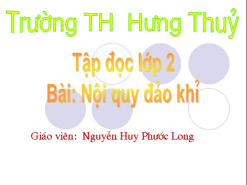 Tuần 23. Nội quy Đảo khỉ