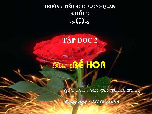 Tuần 15. Bé Hoa