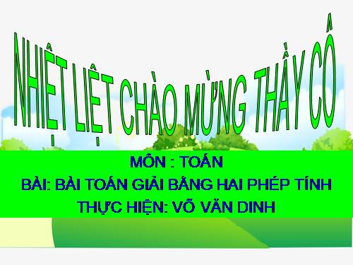 Bài toán giải bằng hai phép tính