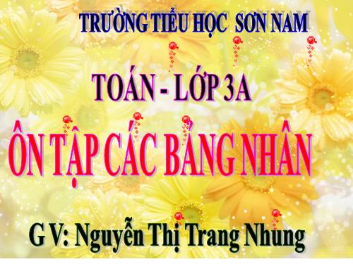 Ôn tập các bảng nhân