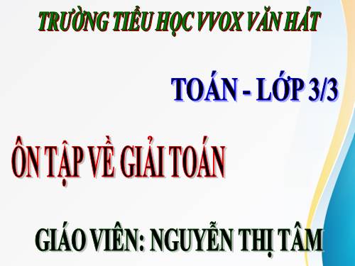Ôn tập về giải toán
