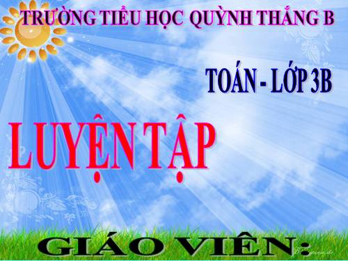TOÁN LỚP 3. TUẦN 27