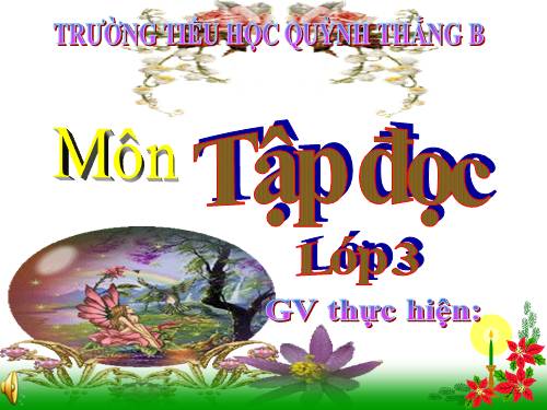 TẬP ĐỌC LỚP 3. TUẦN 20
