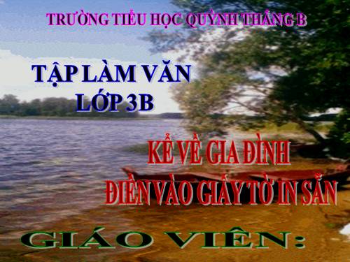 TẬP LÀM VĂN LỚP 3. TUẦN 3