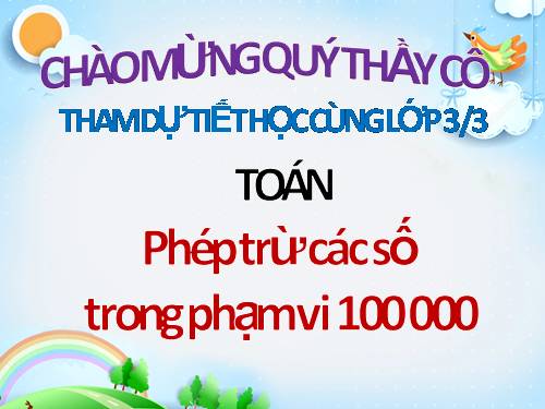 Phép trừ các số trong phạm vi 100 000