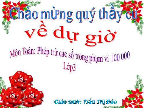 Phép trừ các số trong phạm vi 100 000