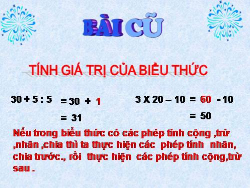 Tính giá trị của biểu thức (tiếp theo)