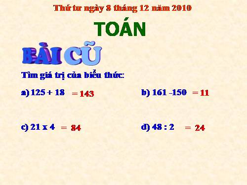 Tính giá trị của biểu thức