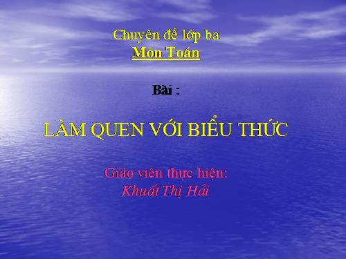 Làm quen với biểu thức
