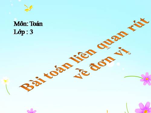 Bài toán liên quan đến rút về đơn vị